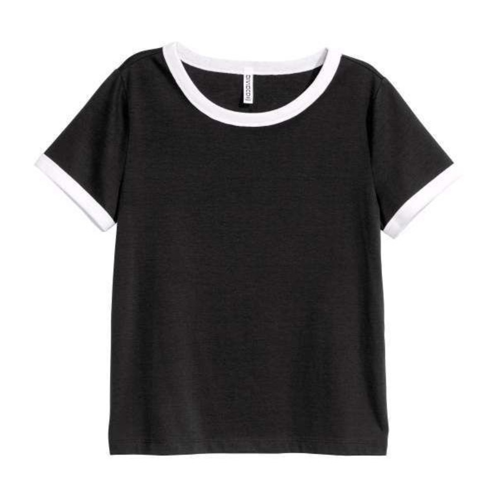 H&M black and white cropped tee